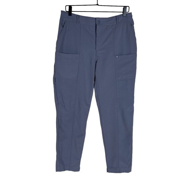 Jaanuu Womens Size Medium Scrub Pants Elastic Waist Grey Medical Gear Pockets - Picture 1 of 9